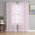 thumbnail image 1 of Pink Spring Floral Sheer Curtains 96 Inch Length 2 Panels Set, Summer Botanical Elegant Voile Window Treatment Semi Sheer Long Curtains Drapes for Bedroom/Living Room/Kitchen 52"x96"x2, 1 of 7