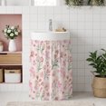 thumbnail image 1 of Pink Spring Floral Under Sink Curtain for Closet, Privacy Short Cabinet Curtains, Green Botanical Wildflower Blossoms Self Adhesive RV/Open Cabinet Skirt Adds Bathroom Storage 11"x13", 1 of 8