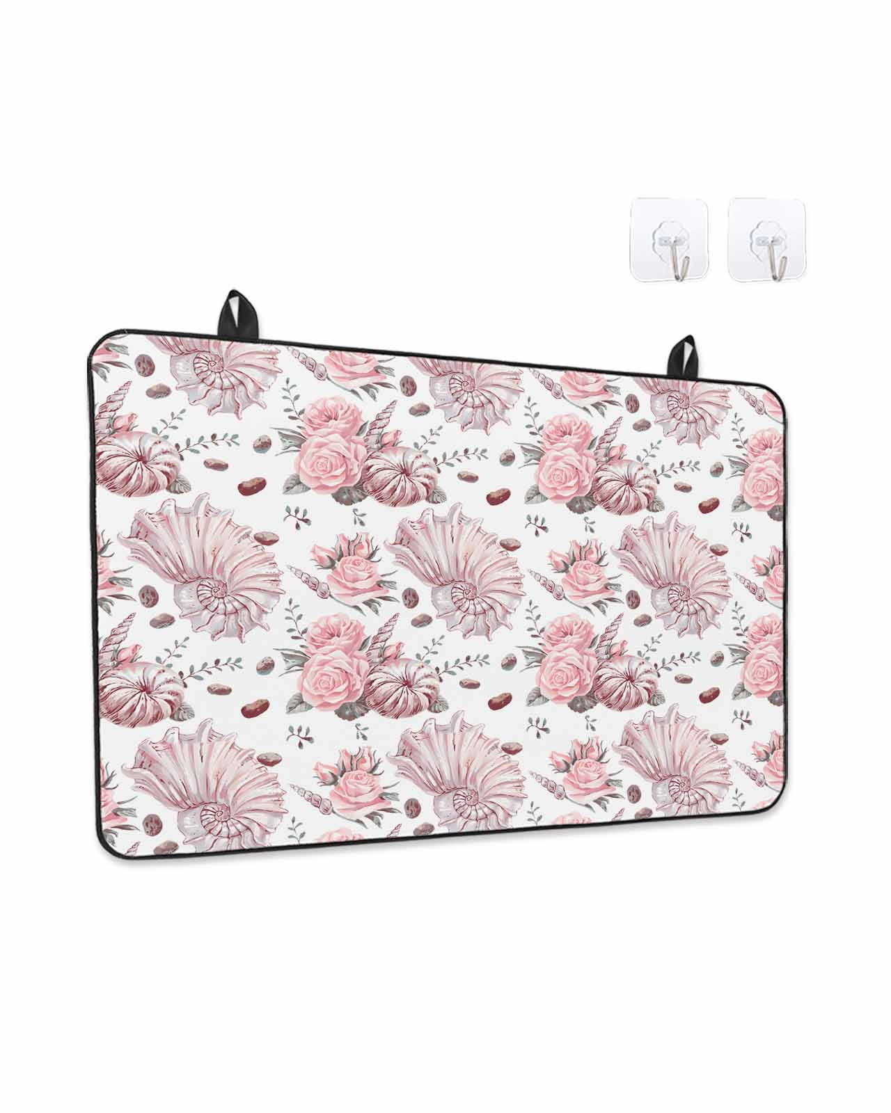 Pink Spring Floral Stove Top Covers for Electric Stove, Kitchen Glass ...