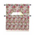 thumbnail image 1 of Pink Spring Floral Swag Kitchen Curtains Sets for Windows 24 Inch Length, Vintage Summer Botanical Short Window Curtain Panels Swags Valances and Tiers 3 Piece Set for Cafe/Dining Room, 1 of 5