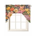 thumbnail image 1 of Pink Spring Floral Swag Valances for Windows, Small Curtains Drapes, Tulip Pastoral Flowers Watercolor Kitchen Window Curtains Over Sink Window Treatment Valance for Bedroom/Bathroom 56"x36", 1 of 5