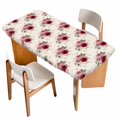 thumbnail image 1 of Pink Spring Floral Table Cloths for 4 Foot Rectangle Tables, Farmhouse Flowers Modern Art Patio Waterproof Elastic Fitted Tablecloths, Washable Rectangular Table Cover for Camping, 1 of 8