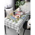 thumbnail image 1 of Pink Spring Floral Tablecloth Rectangle Table Cloths 54x108, Waterproof Tablecloth Outdoor Table Cloth, Flowers Gray Plaid Farmhouse Washable Table Cover for Kitchen Dinning Party, 1 of 8