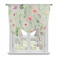 thumbnail image 1 of Pink Spring Floral Tie Up Curtains for Windows, Adjustable Balloon Window Shades, Farmhouse Flowers Sage Green Leaves Kitchen Window Treatments Adjustable Roll Up Curtain for Basement/Nursery 52"x45", 1 of 8