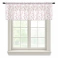 thumbnail image 1 of Pink Spring Floral Valance Curtains for Kitchen/Living Room/Bathroom/Bedroom Window, Rod Pocket Small Topper Half Short Window Curtains Voile Sheer Scarf, Elegant Watercolor Summer Botanical 54"x18", 1 of 8