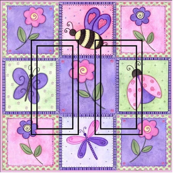 Pink Springtime OP Double Rocker SwitchStix Peel and Stick Art Deco Switch Plate Cover Applique Washable Heat/Steam/Water-Resistant - 1 unit