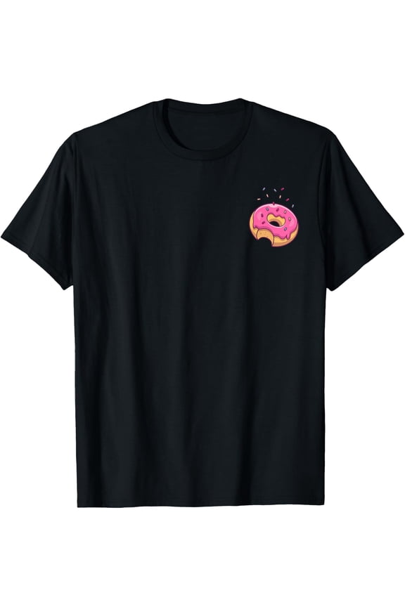 Pink Sprinkle Donut Pocket Doughnut Lovers T-ShirtMen's and women's pure cotton short-sleeved shirts