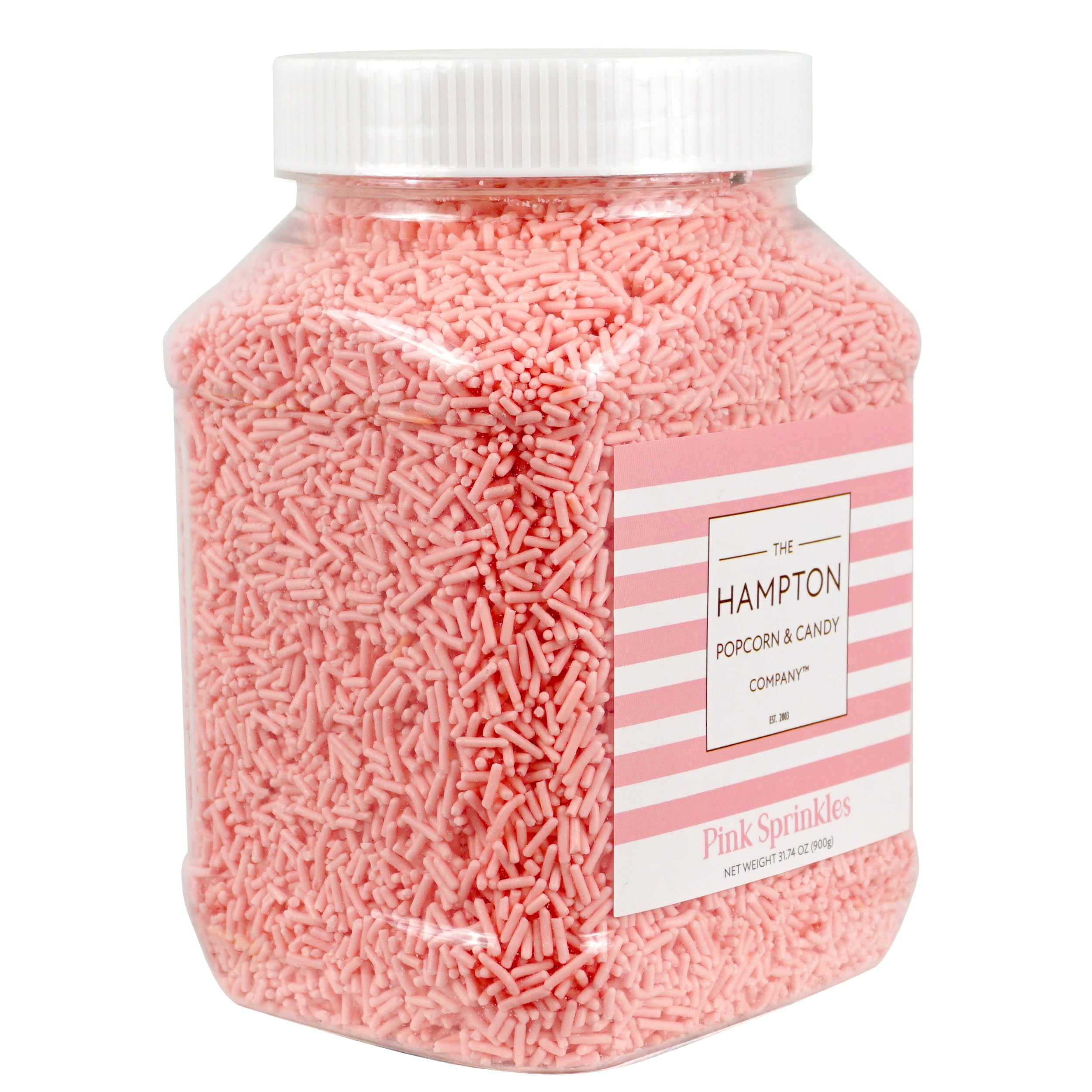Pink Sprinkles Jimmies 1.98 Pounds Container, Sprinkles For Cake Decorating, Pink Sprinkles For Cupcakes, Cake Sprinkles, Sprinkles For Baking, Ice Cream & More, The Hampton Candy Company