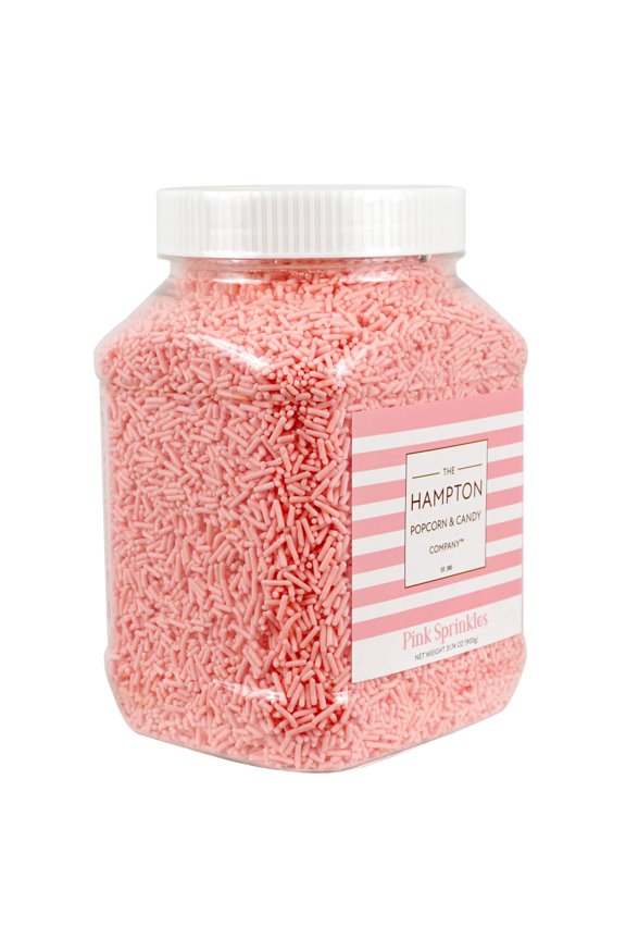 Pink Sprinkles Jimmies 1.98 Pounds Container, Sprinkles For Cake Decorating, Pink Sprinkles For Cupcakes, Cake Sprinkles, Sprinkles For Baking, Ice Cream & More, The Hampton Candy Company