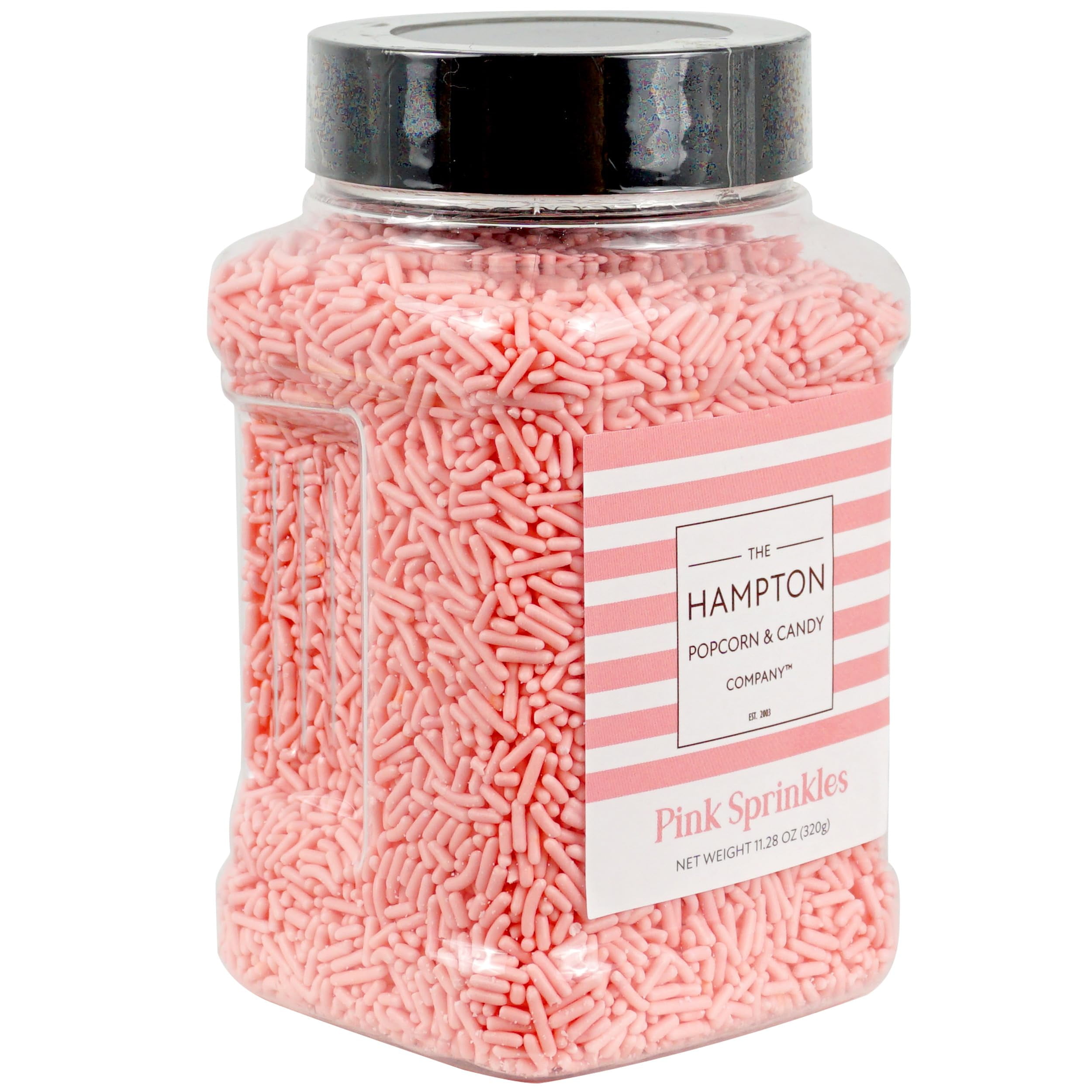 Pink Sprinkles Jimmies 11.28 oz, Pink Sprinkles For Cake Decorating, Cake Sprinkles, Sprinkles For Baking, Ice Cream & More, The Hampton Candy Company