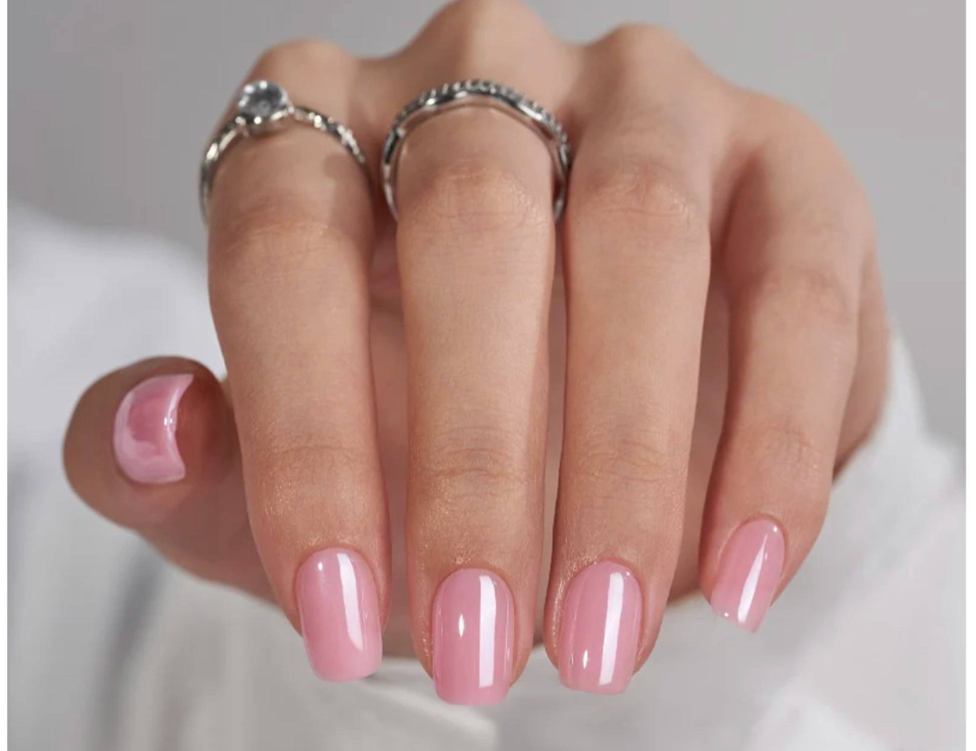 Pink Square | Geltech Press-On Nails