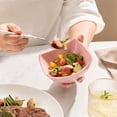 thumbnail image 1 of Pink Square Melamine Bowl 3.31in Curved Serving Bowl for Salad Fruit Snacks Kitchen Countertop Party Home Table Decor, 1 of 6