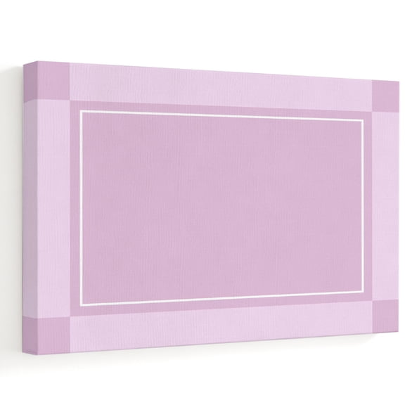 Pink Square Plaid Canvas Wall Art, Pastel Pink Blocks Checkered Border Gingham Wall Art Prints Artwork Framed Canvas Ready to Hang Art Pictures for Living Dining Room Bedroom Hallway 24" x 18"