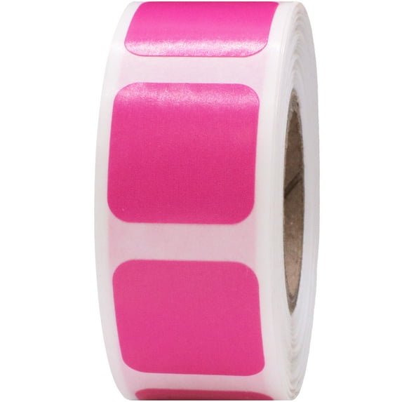 Pink Square Stickers | 0.75" Inch Square | 500 Pack