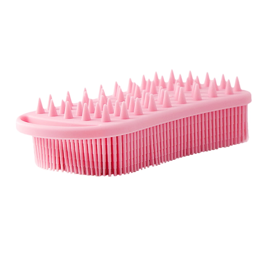 Pink square tool tools silicone loofah baby scrubber take bath