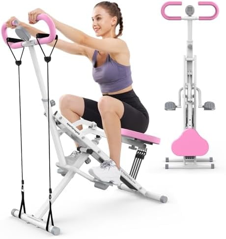 Pink Squat Machine for Home,Rodeo Core Exercise Machine,330lbs Foldable ...