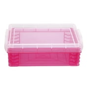 Pink Stacking Crayon Box by Simply Tidy - Plastic Storage Containers for School Supplies, Sewing and Crafts - Bulk 36 Pack