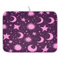thumbnail image 1 of Pink Star Moon Sun Pattern Drying Dish Mat Quick Drying Absorbent Soft Durable for Kitchen 18" x 24", 1 of 10