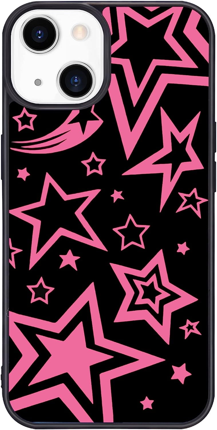 Pink Star Phone Case for iPhone 12/iPhone 12 Pro Stars Case Cover TPU
