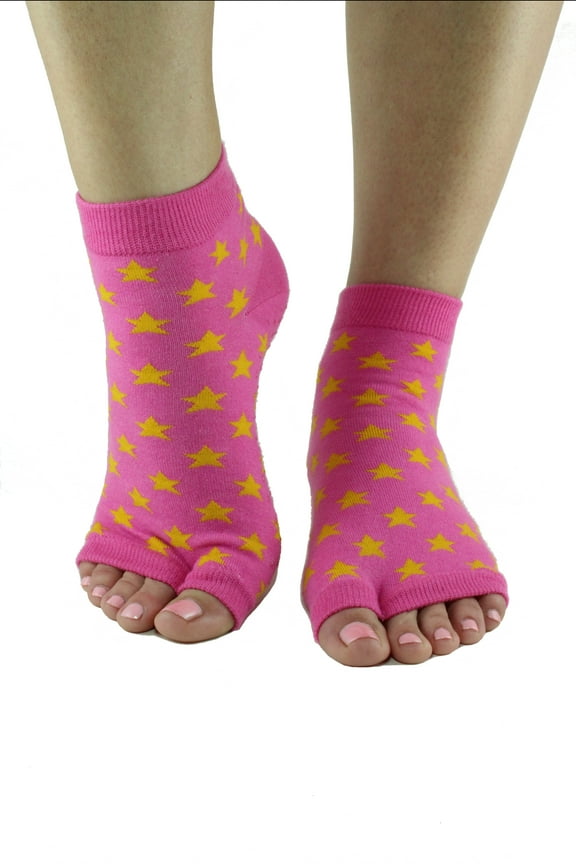 Pink Star Tabi Toe-less Grip Socks (S/M)