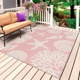 thumbnail image 1 of Pink Starfish Coastal Outdoor Rug 5x7 Ft, Non Slip Washable Area Rug, Shell Coral Summer Beach Nautical Ocean Patio Rugs Carpet Runner, Large Floor Mat for Indoor/Outdoor Deck Porch Camping, 1 of 8