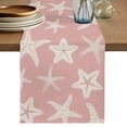 thumbnail image 1 of Pink Starfish Coastal Table Runner 70 Inches, Nautical Summer Ocean Abstract Art Bed Runner Dresser Scarves Tabletop for Indoor Outdoor Parties/Ceremony/Banquet, 13" x 70", 1 of 9