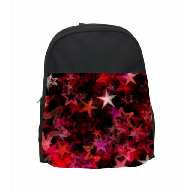 Pink Stars 13" x 10" Black Preschool Toddler Children's Backpack & Pencil Bag Set