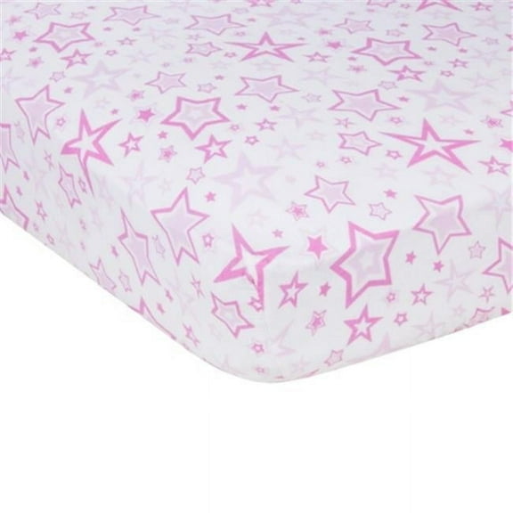 Pink Stars Muslin Crib Sheet