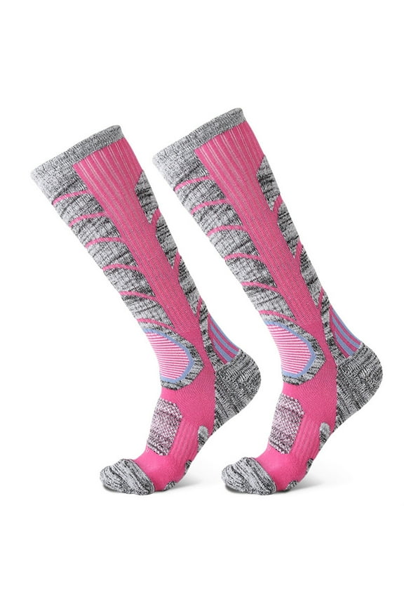 Pink Stockings Ski Socks Women Men 1 Pair Extra Thick Warm Snow Winter Skiing Sock Long Knee High Snow Snowboarding Skiing Socks