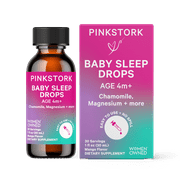 Pink Stork Baby Sleep Drops with Chamomile + Magnesium, Mango Flavor, 1 fl oz Sleep Support