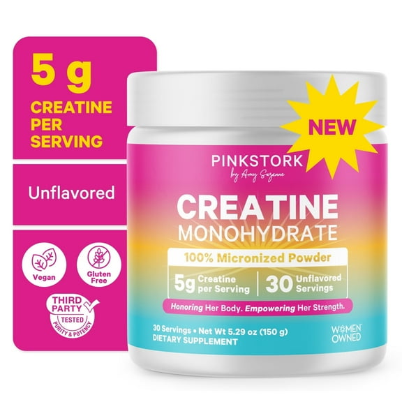 Pink Stork Creatine Monohydrate - 5g Micronized Creatine Powder for Women