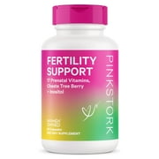 Pink Stork Fertility Supplements for Women: Vitex + Inositol + Ashwagandha + Folate, 60 Capsules