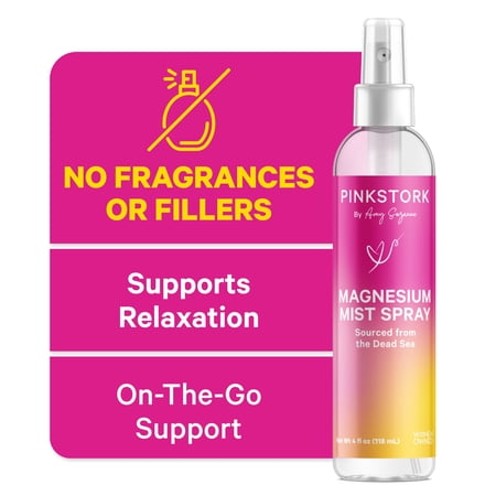 Pink Stork Magnesium Spray Mist - Pure Magnesium Chloride Spray, Morning Sickness, Nausea, 4 fl oz