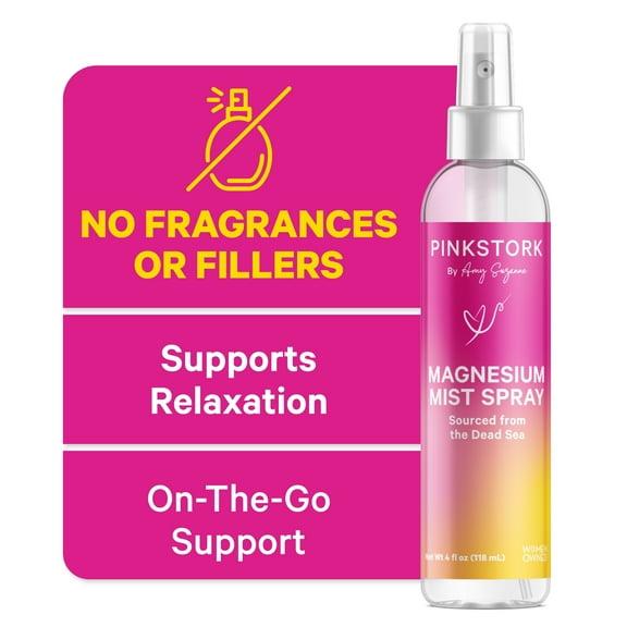 Pink Stork Magnesium Spray Mist - Pure Magnesium Chloride Spray, Morning Sickness, Nausea, 4 fl oz