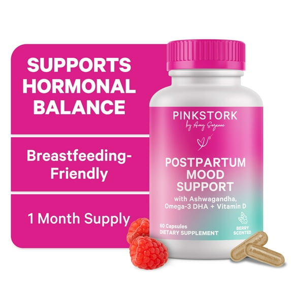 Pink Stork Postpartum Mood Support, Hormone Support, 60 Capsules