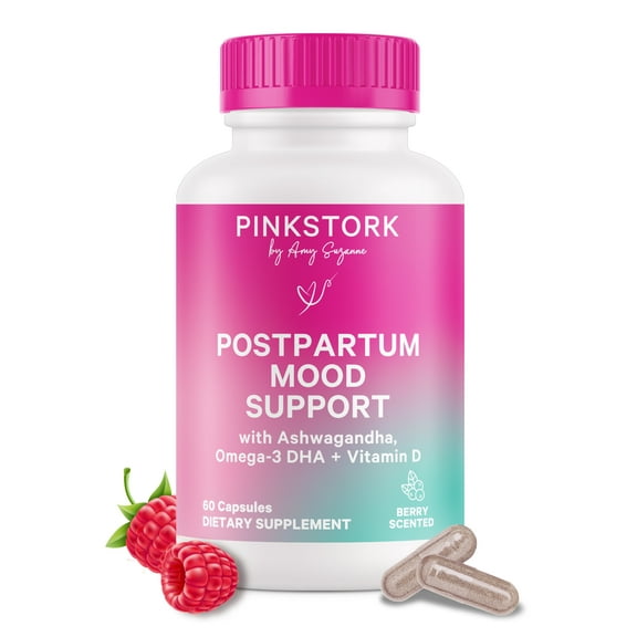 Pink Stork Postpartum Mood Support, Hormone Support, 60 Capsules