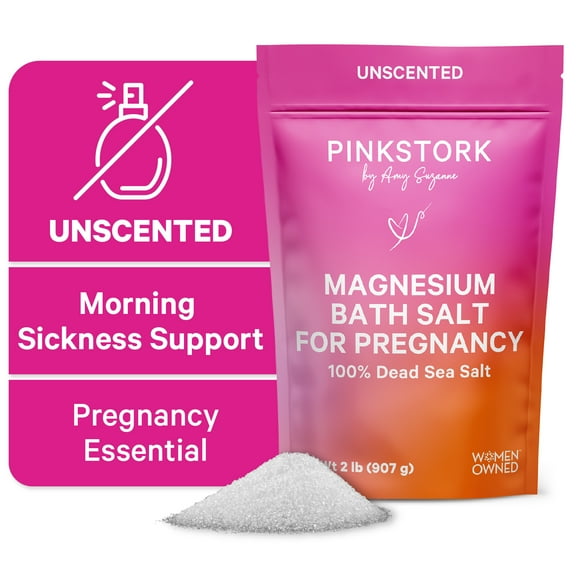 Pink Stork Pregnancy Flakes: Unscented Magnesium Bath Salts, 2 lbs