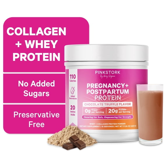 Pink Stork Pregnancy + Nursing Protein Powder, Chocolate, 15 Servings