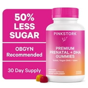 Pink Stork Premium Prenatal Gummy Vitamins with DHA, Folate, and Vitamin D - 60 Vegan Gummies