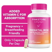 Pink Stork Prenatal Iron Supplement for Women with Vitamin C, 60 Capsules