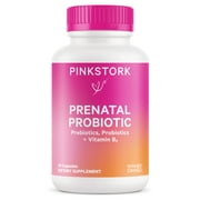 Pink Stork Prenatal Probiotics for Pregnancy, Daily Digestive Support with Prebiotics & B6, 30 ct