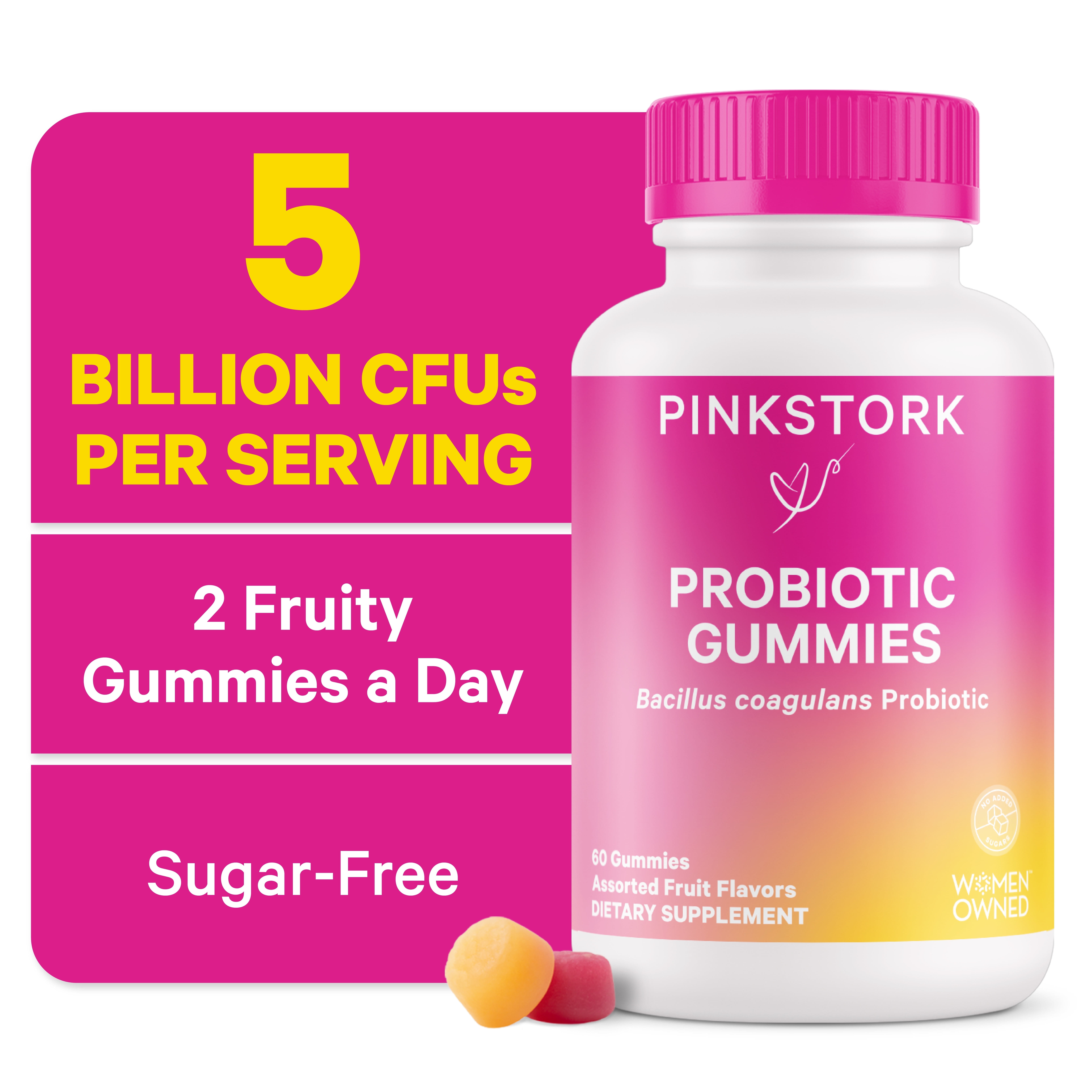 Pink Stork Probiotic Gummies  for Women, 60 Count