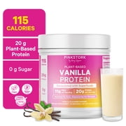 Pink Stork Protein Powder for Women, 20g Plant Based Protein Powder with Fiber + Superfoods, Gluten Free, Dairy Free, Sugar Free, Vanilla Protein Shake - 15 Scoops