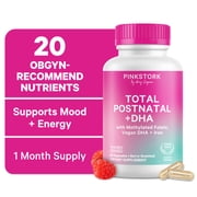 Pink Stork Postnatal Vitamins for Nursing Moms, Maternity, Breastfeeding, Postpartum - 60 Capsules