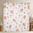 thumbnail image 1 of Pink Strawberry 30%-50% Blackout Curtains Cute Ribbon Bowknot Curtains And Drapes,Kawaii Bow Knot Curtains 2 Panels (38Wx54L), 1 of 5