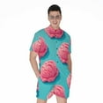 thumbnail image 1 of Pink Strawberry Ice Cream Short Sleeve Men'S Rompers, Food Lover Casual Summer Jumpsuits Outfit, 1 of 4