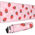 thumbnail image 1 of Pink Strawberry Large Extended Gaming Mousepad XL Mice Keyboard Long Desk Mat NonSlip Rubber Base Perfect for Office Laptop Computer Elevate Your Workspace (31.5"x12"), 1 of 6