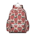 thumbnail image 1 of Pink Strawberry Plants Fruit Backpack for School,Cute School Bag,Schoolbag with Adjustable Shoulder Straps & Padded Back,13.4"x11"x4.7", 1 of 6