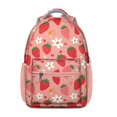 thumbnail image 1 of Pink Strawberry Plants Fruit Backpack for School,Cute School Bag,Schoolbag with Adjustable Shoulder Straps & Padded Back,15.3"x11"x6.7", 1 of 6