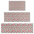 thumbnail image 1 of Pink Strawberry Plants Fruit Green Pattern Kitchen Rugs Sets Of 3,Kitchen Runner Rugs Non Skid Washable,Decorative Kitchen Floor Mats for Kitchen,Sink,Laundry,17"x30"+ 17"x47" + 17"x59", 1 of 6